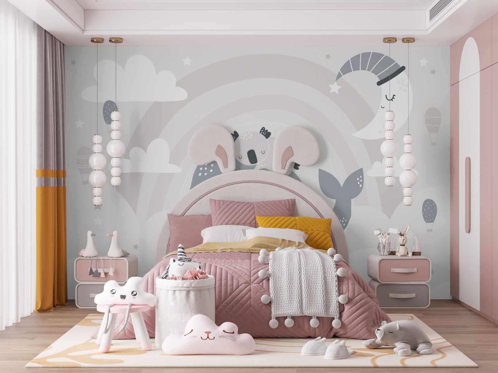 Fototapeta v oblakoch spí koala na chrbte veľryby