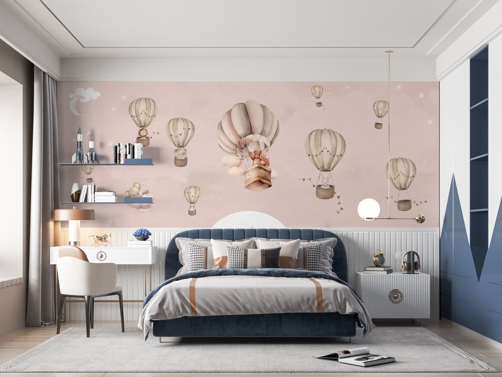 Fototapeta zvieratá stúpajú do neba v teplovzdušných balónoch