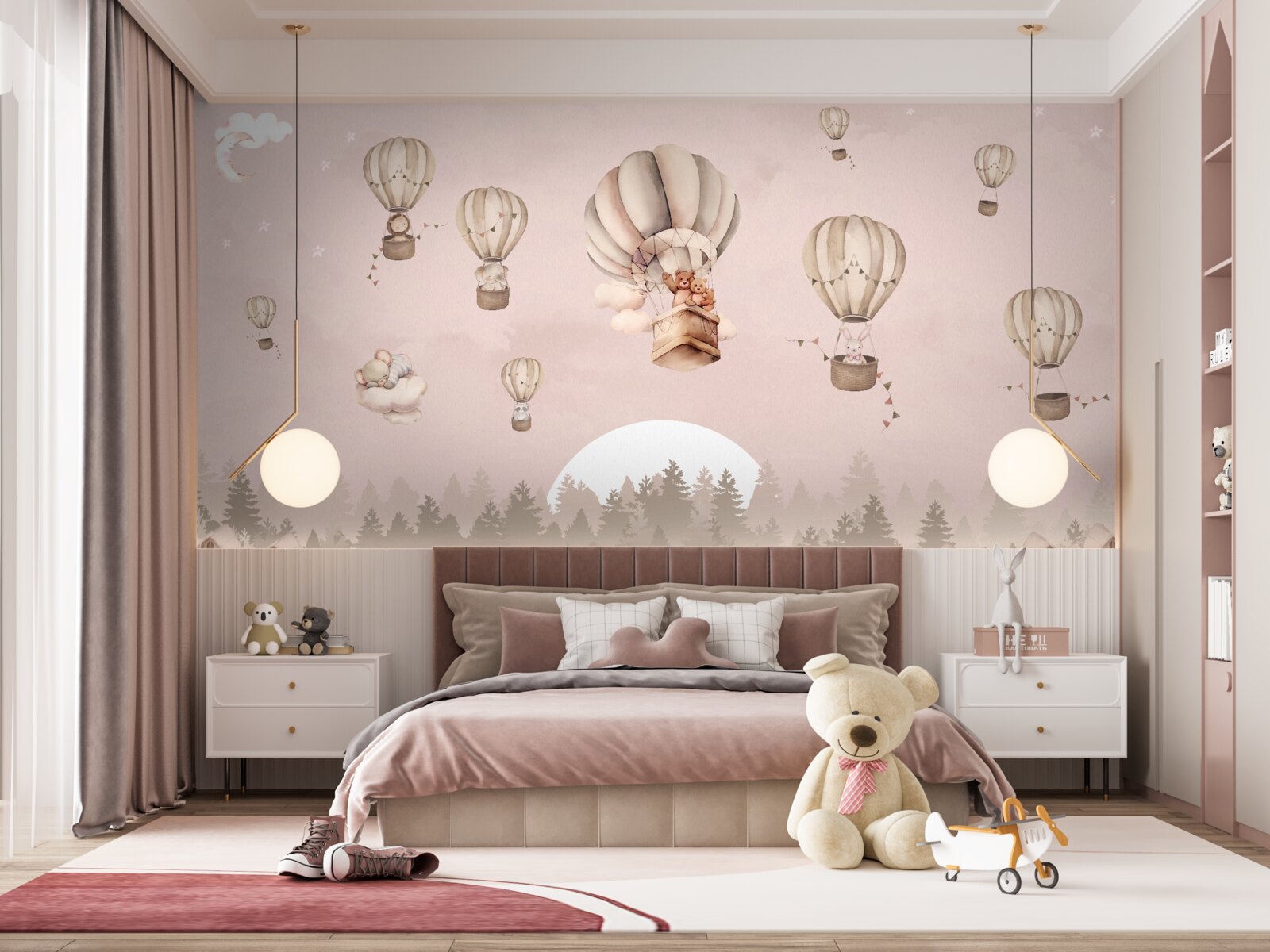 Fototapeta zvieratá stúpajú do neba v teplovzdušných balónoch