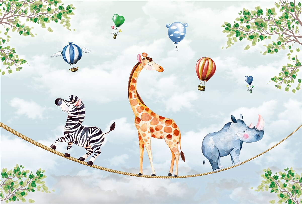 Fototapeta traja akrobati odpočívajú na vysokom drôte