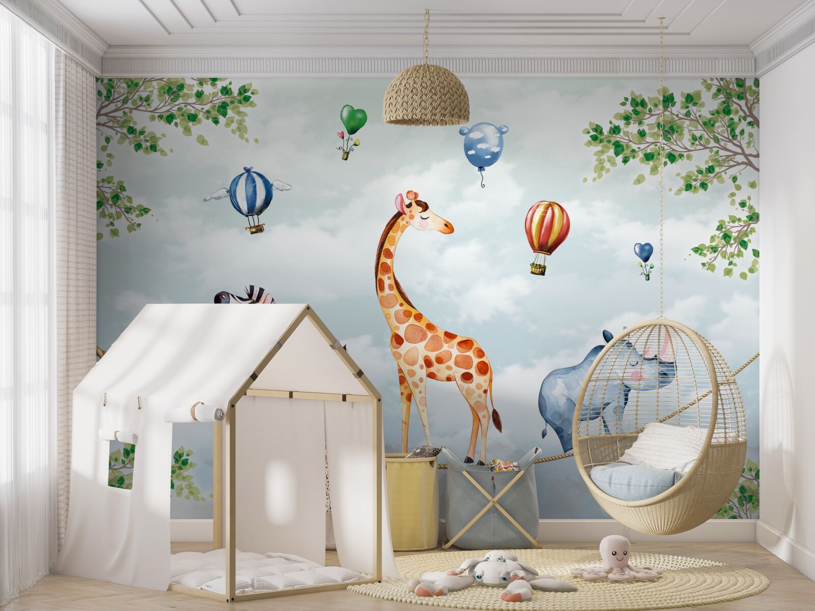 Fototapeta traja akrobati odpočívajú na vysokom drôte