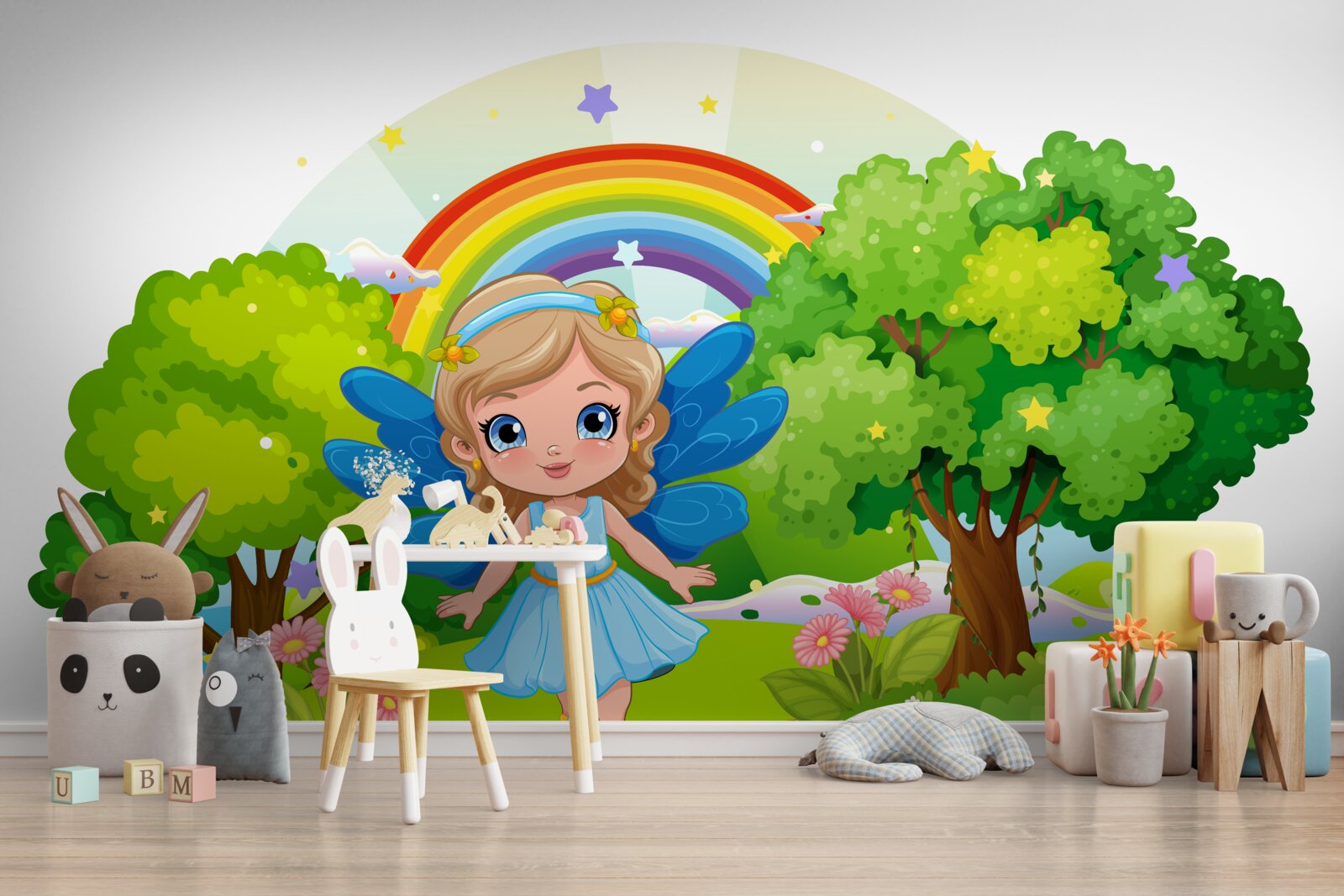 Fototapeta čarodejnica v smaragdovej záhrade pri dúhe