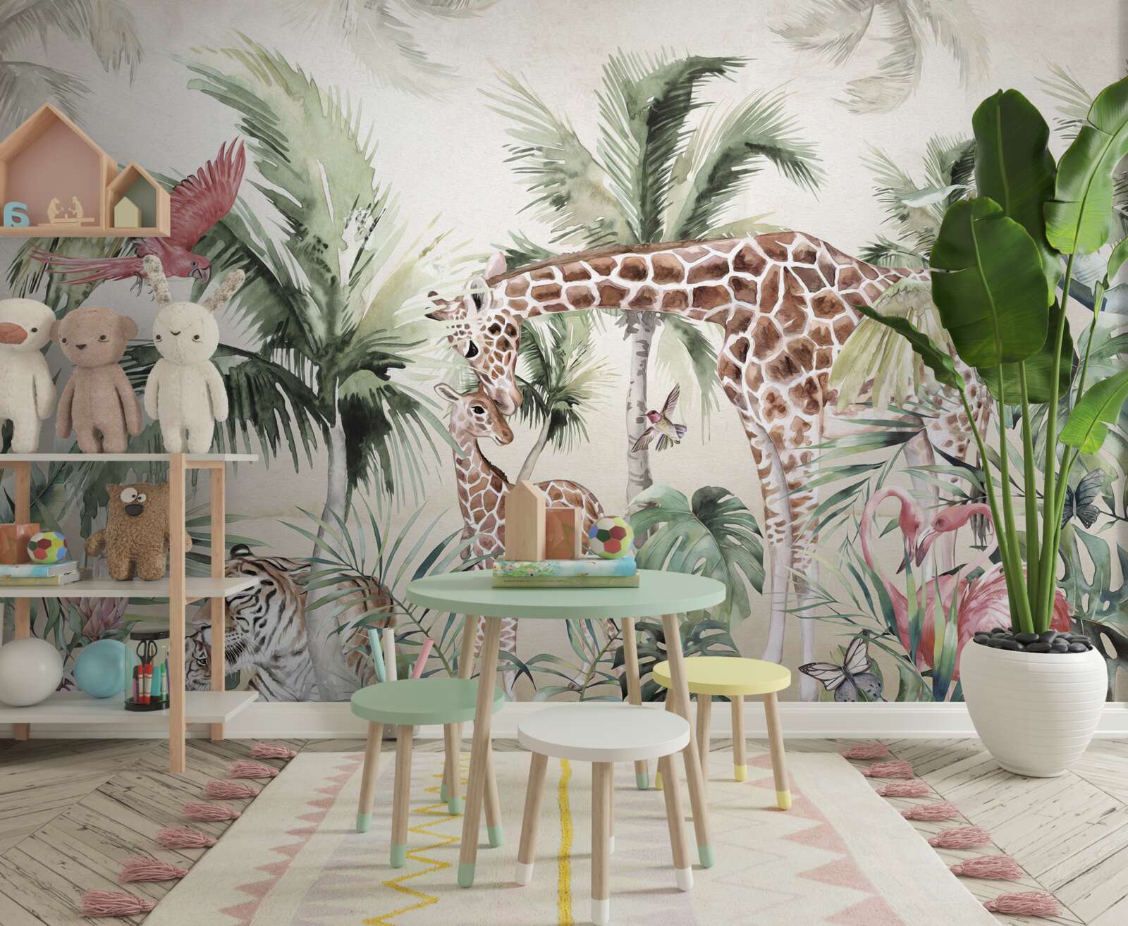 Fototapeta obyvatelia džungle s potomkami