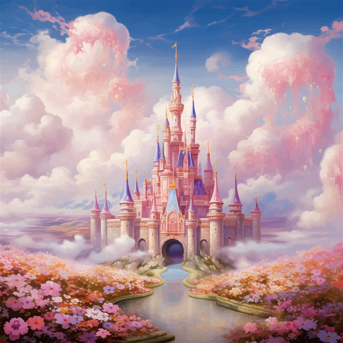 Fototapeta palác princezien medzi oblakmi