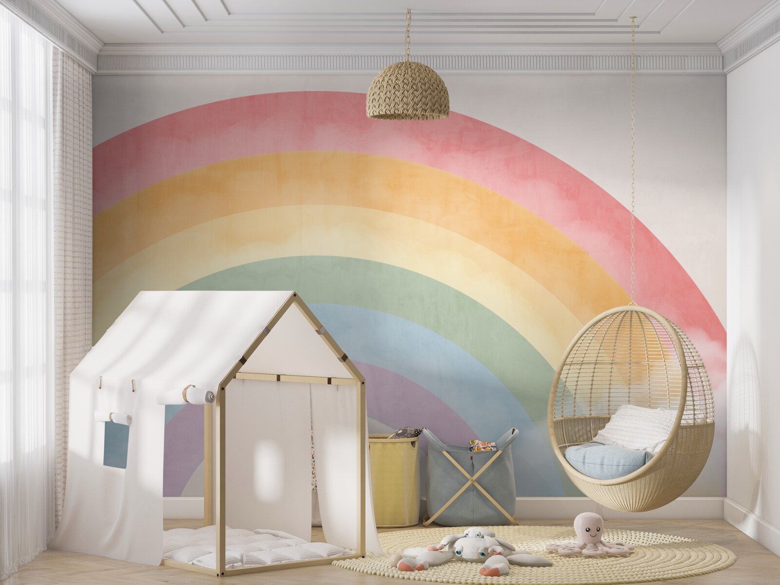 Fototapeta nádherný oblúk kvetov medzi oblakmi