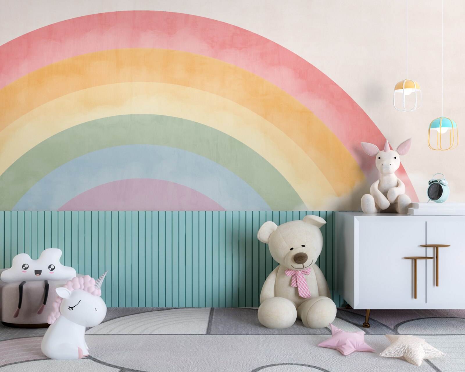 Fototapeta nádherný oblúk kvetov medzi oblakmi