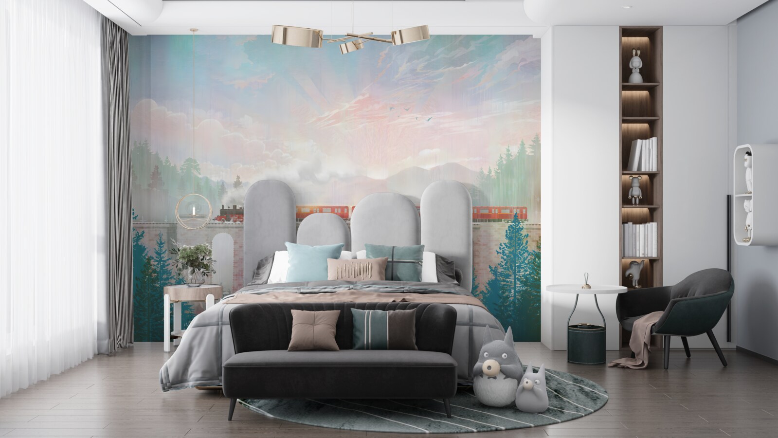 Fototapeta cez most ide vlak