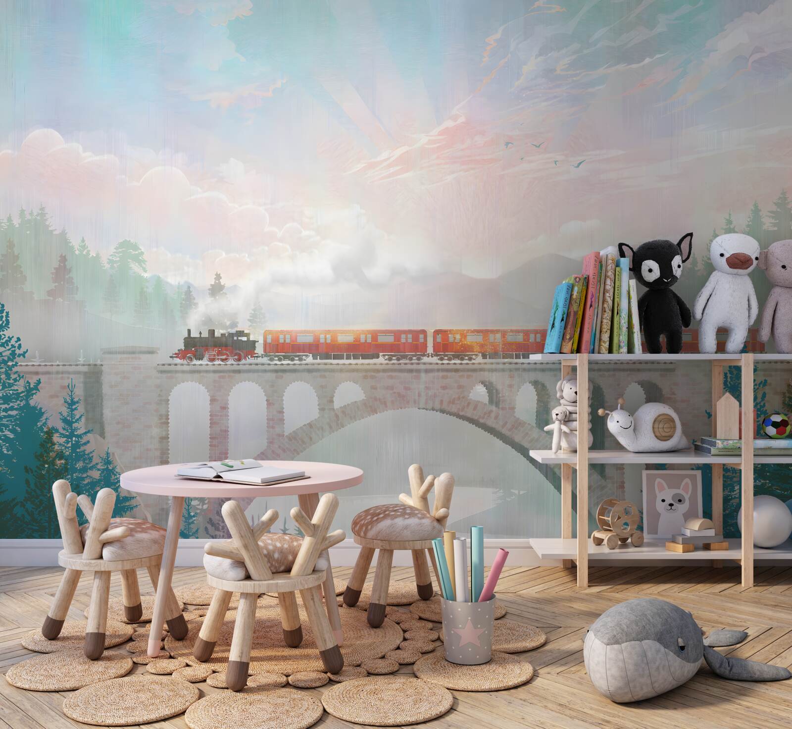 Fototapeta cez most ide vlak