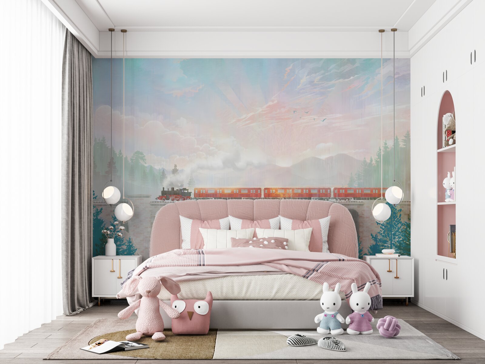 Fototapeta cez most ide vlak