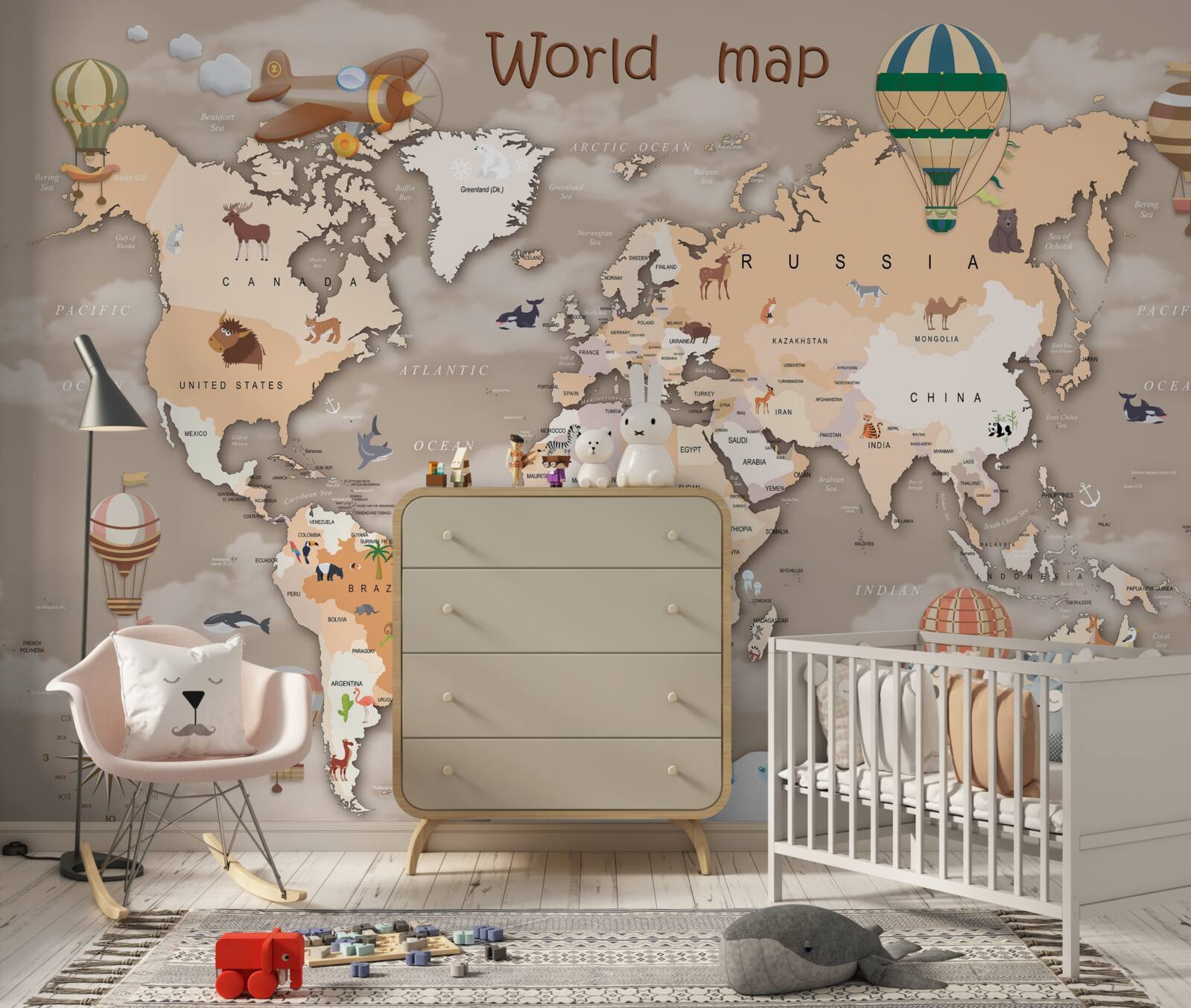 Fototapeta mapa sveta s kontinentmi