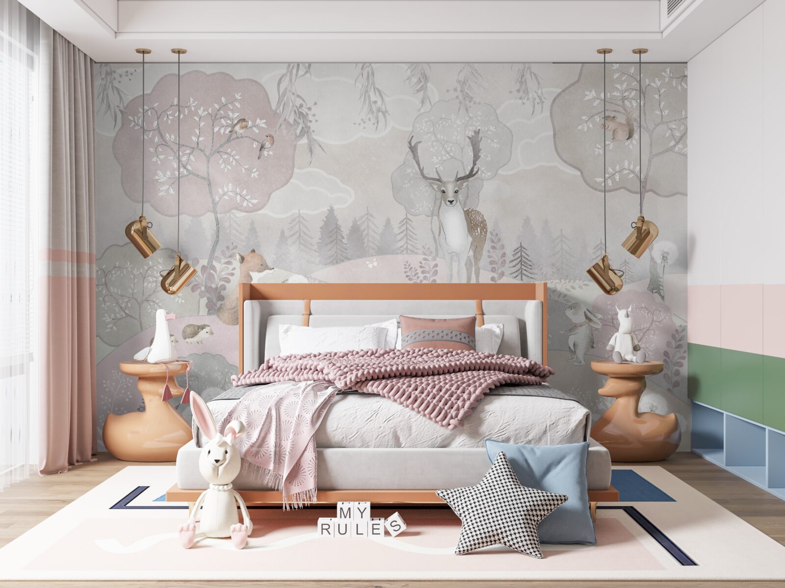 Fototapeta jeleň vidí svojich mladších spoločníkov