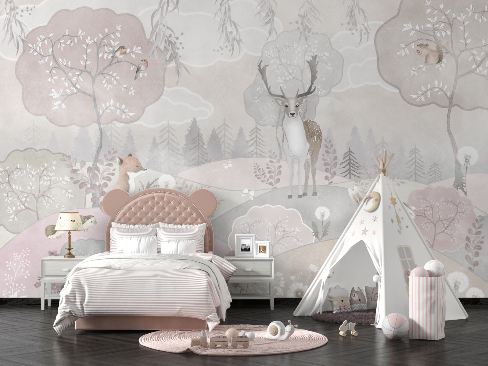 Fototapeta jeleň vidí svojich mladších spoločníkov