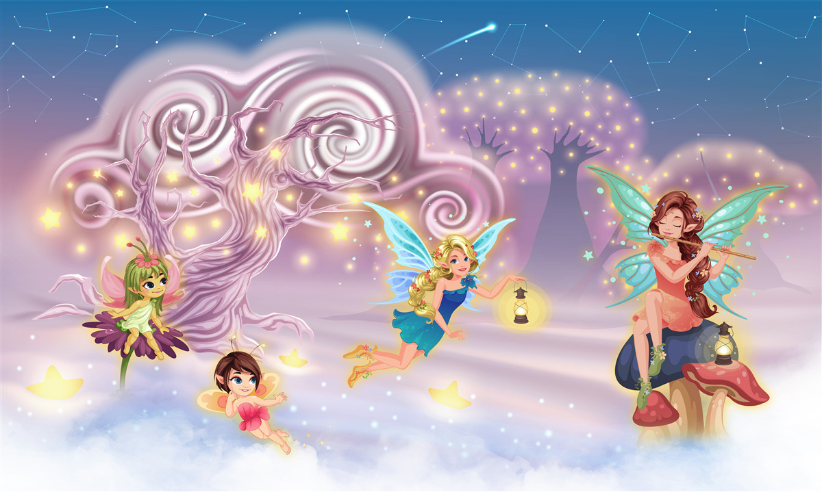 Fototapeta víly rozprávajú deťom rozprávky prostredníctvom pesničiek