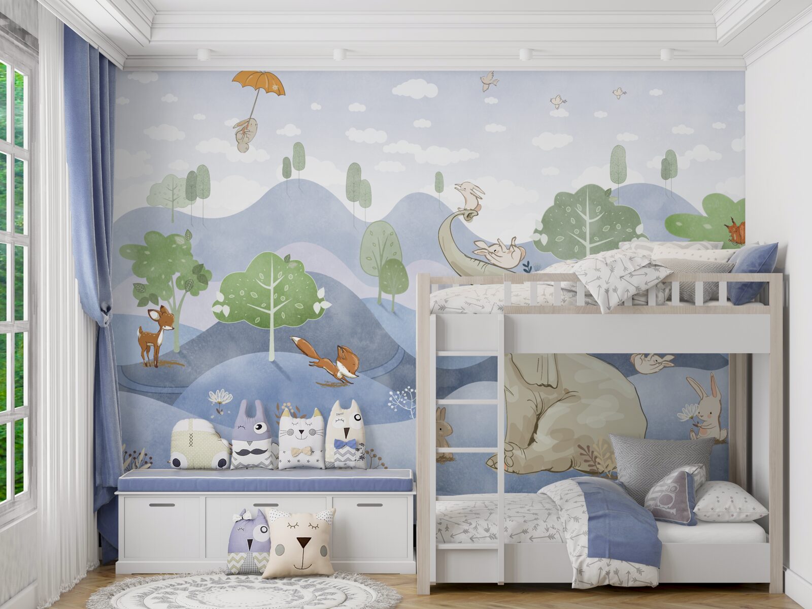 Fototapeta malý slon chodí so svojimi mladšími kamarátmi