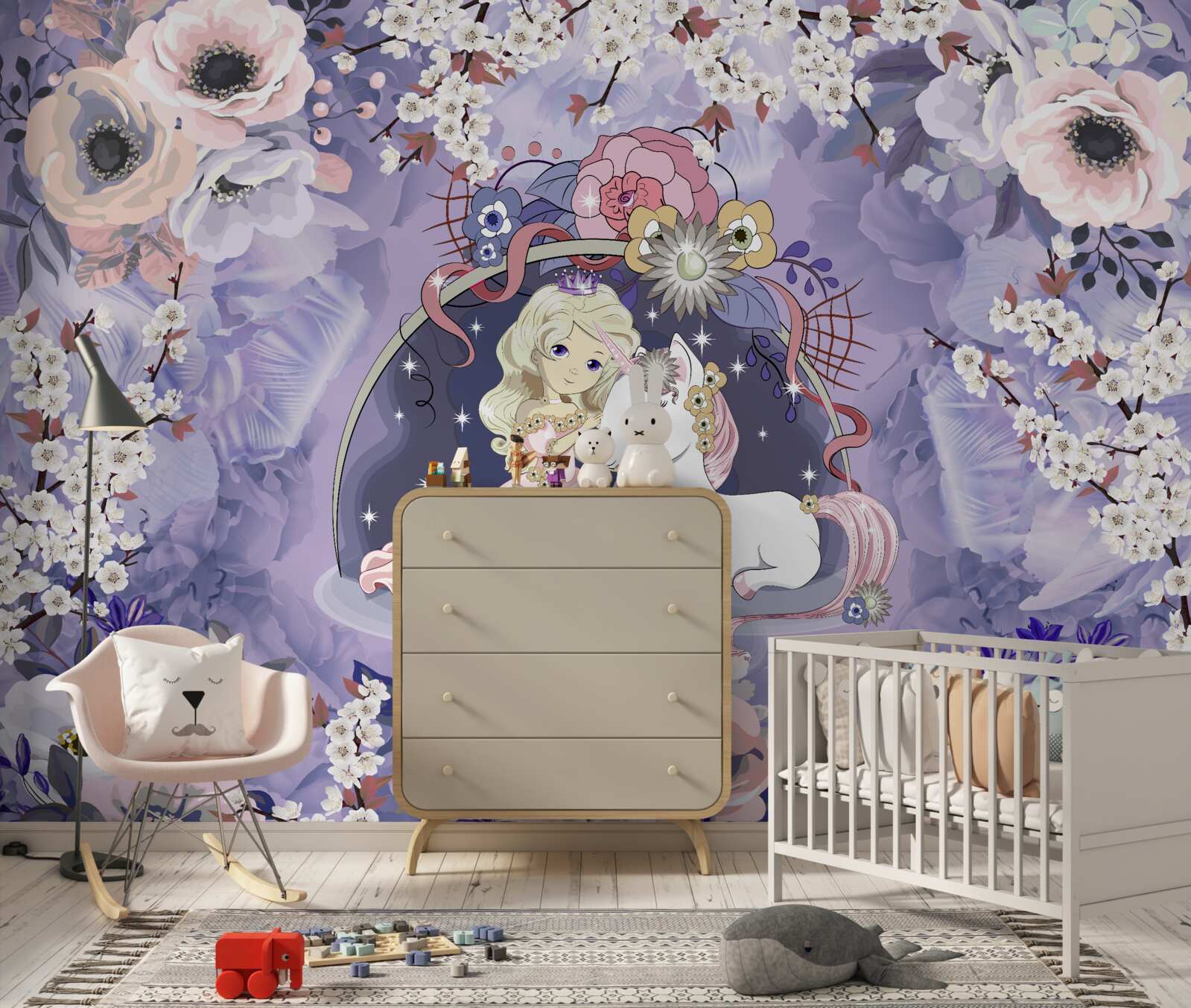 Fototapeta jednorožec s princeznou