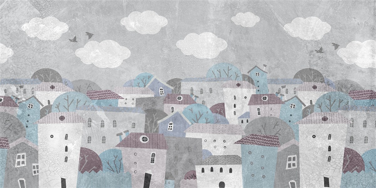 Fototapeta nad mestom padá večer