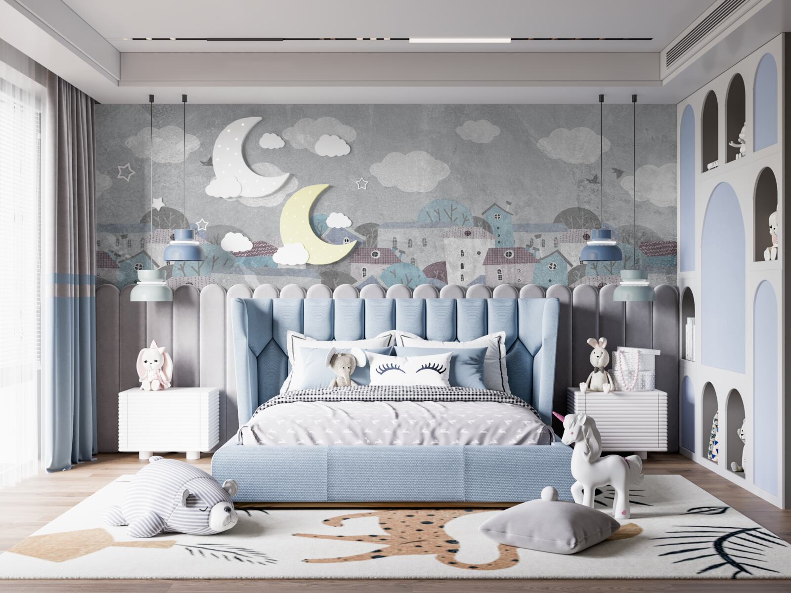 Fototapeta nad mestom padá večer