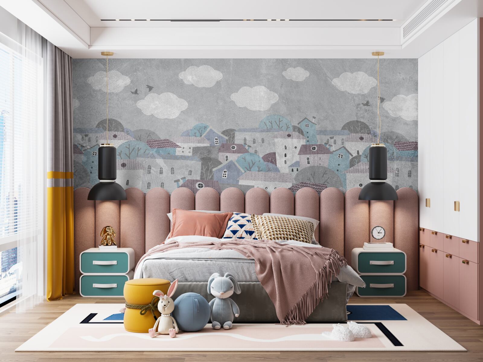 Fototapeta nad mestom padá večer