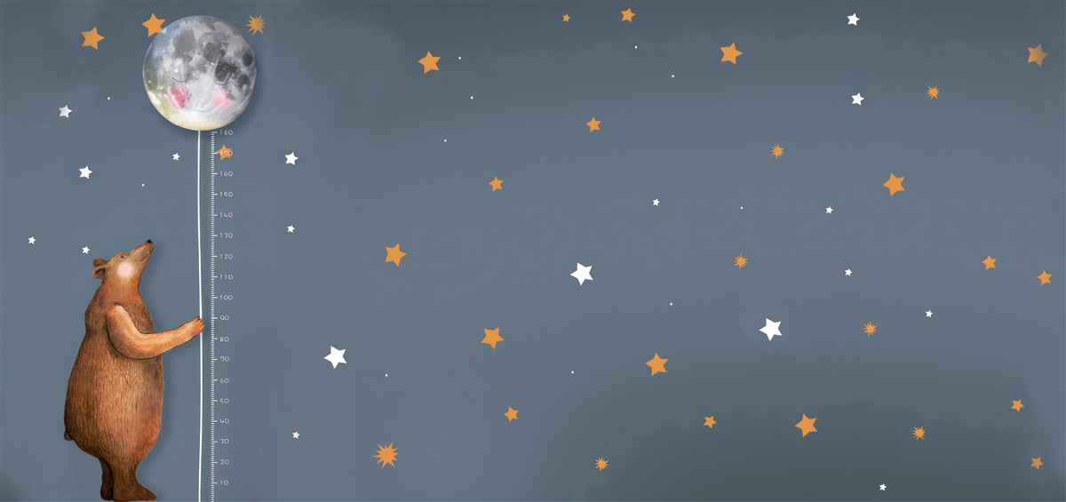 Fototapeta medveď zdvihne mesiac k oblohe