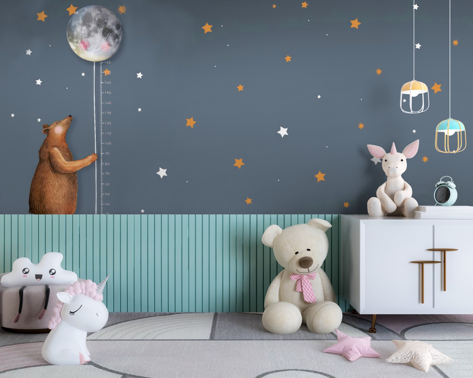 Fototapeta medveď zdvihne mesiac k oblohe