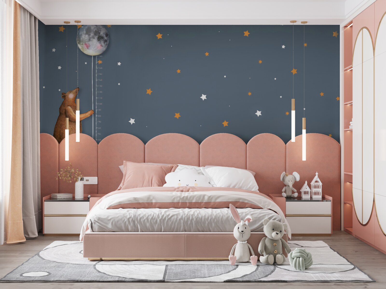 Fototapeta medveď zdvihne mesiac k oblohe