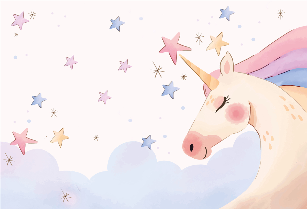 Fototapeta roztomilý ružový jednorožec