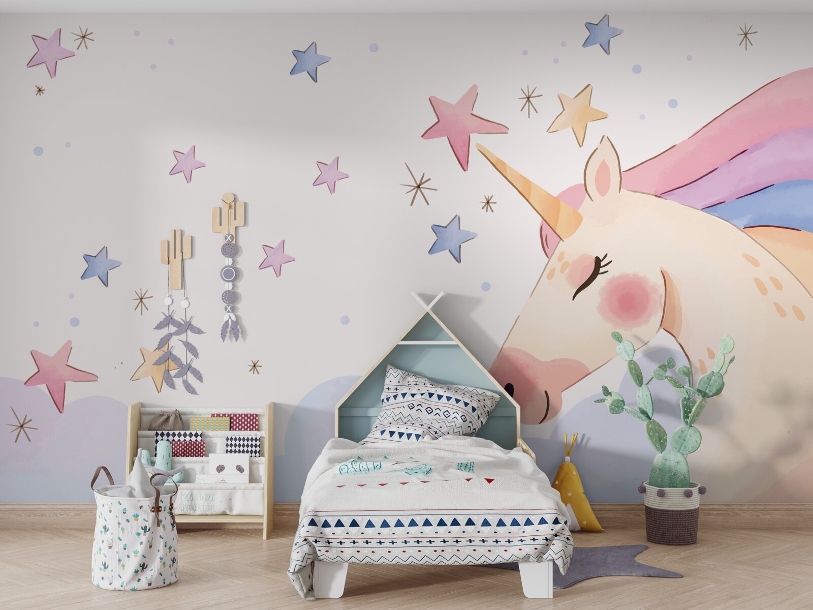 Fototapeta roztomilý ružový jednorožec