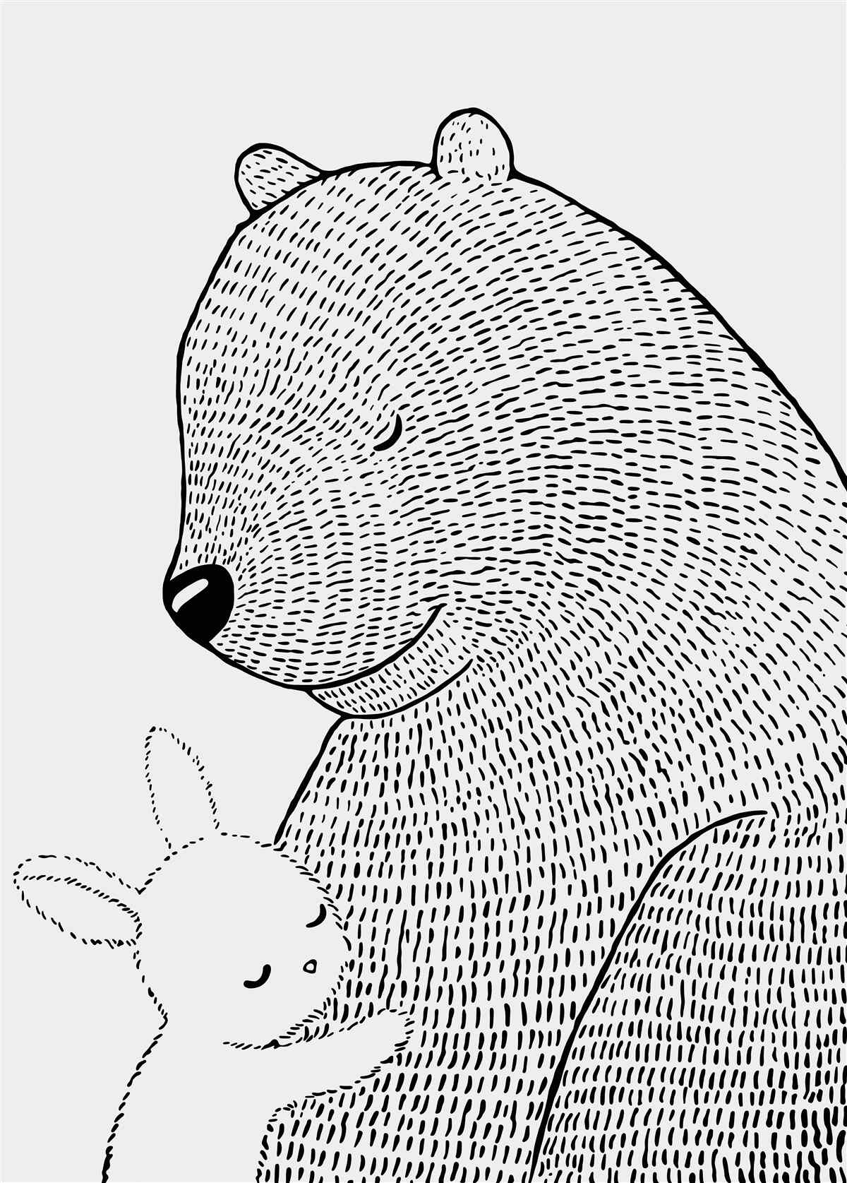 Fototapeta zajačik a medveď