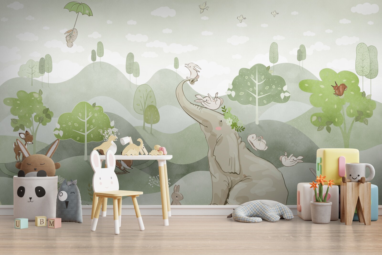 Fototapeta slon dostáva pozdravy od zvierat