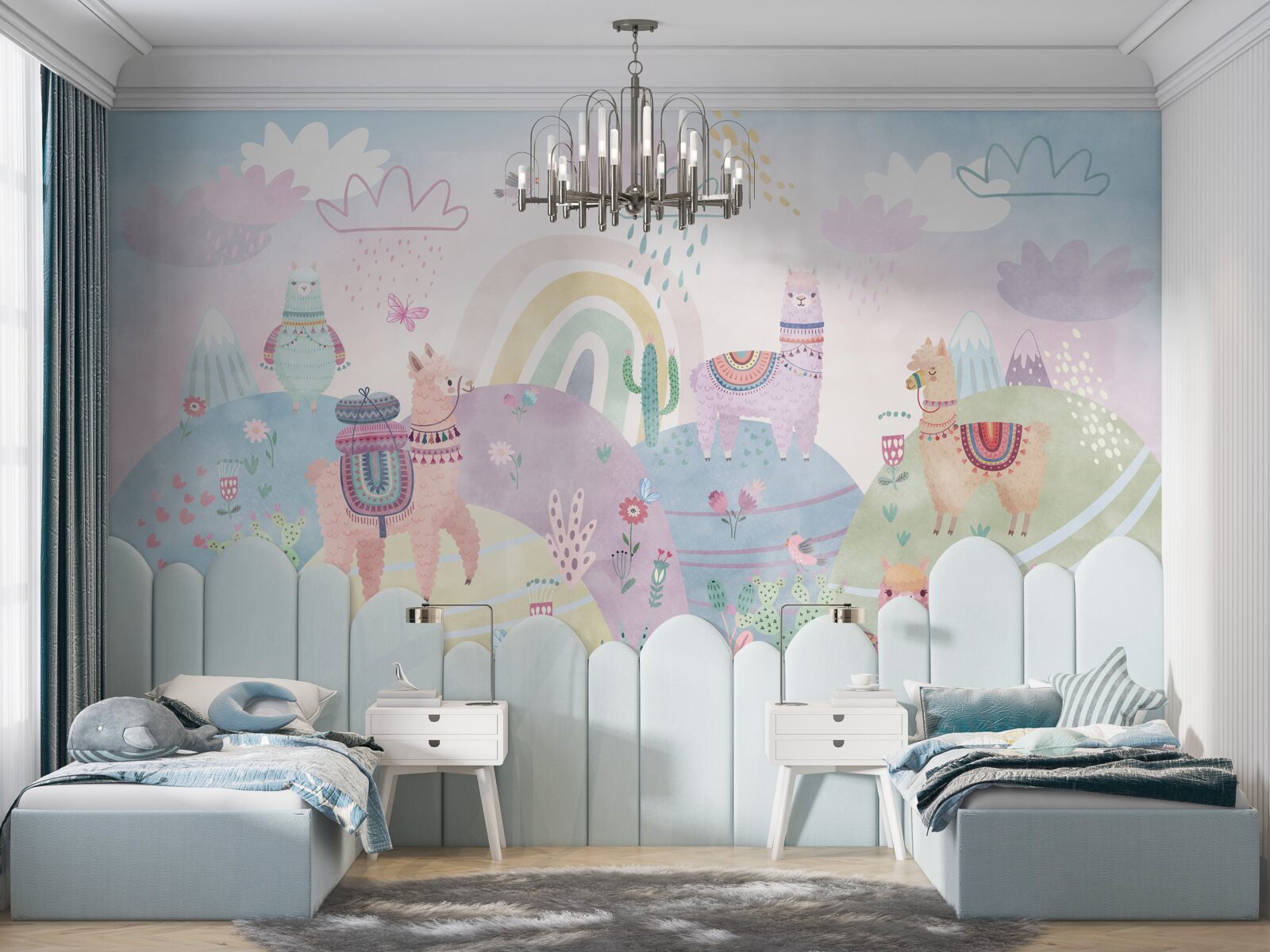 Fototapeta polia, kde chodia lamy