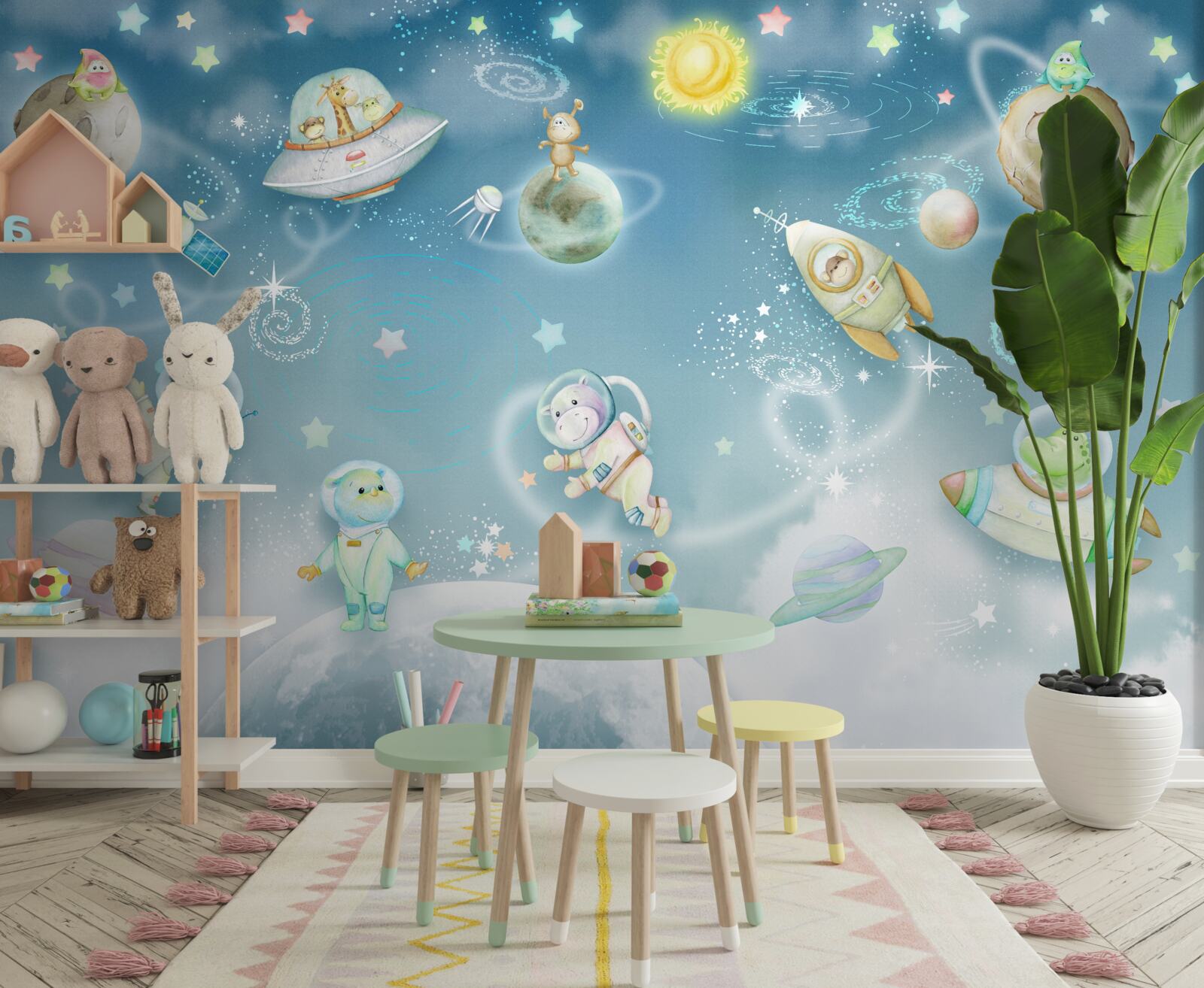 Fototapeta zvieratá skúmajú vesmír