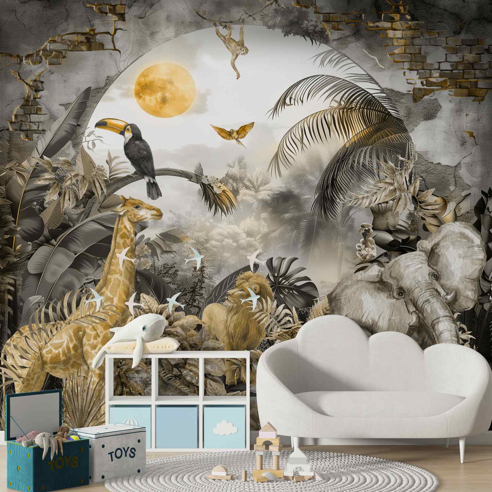 Fototapeta v Afrike zvieratá pozorujú západ slnka