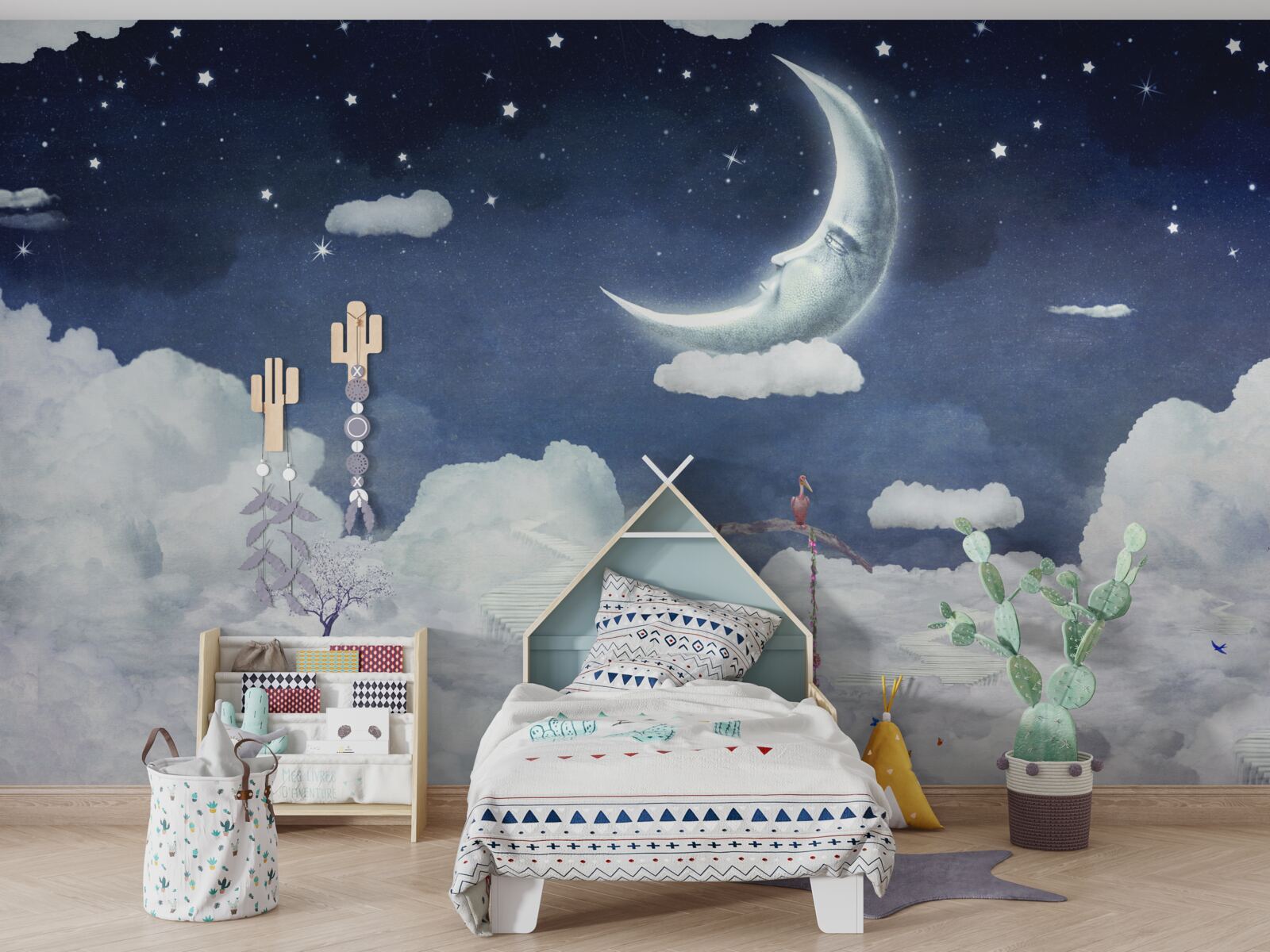 Fototapeta mladý muž kráča v mesačnom svite