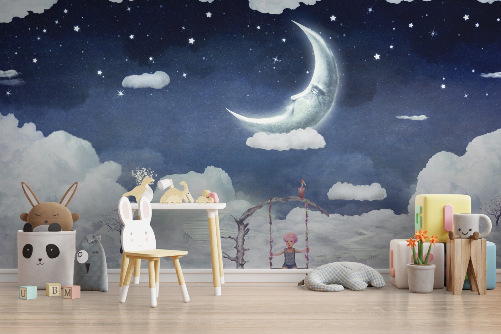 Fototapeta mladý muž kráča v mesačnom svite