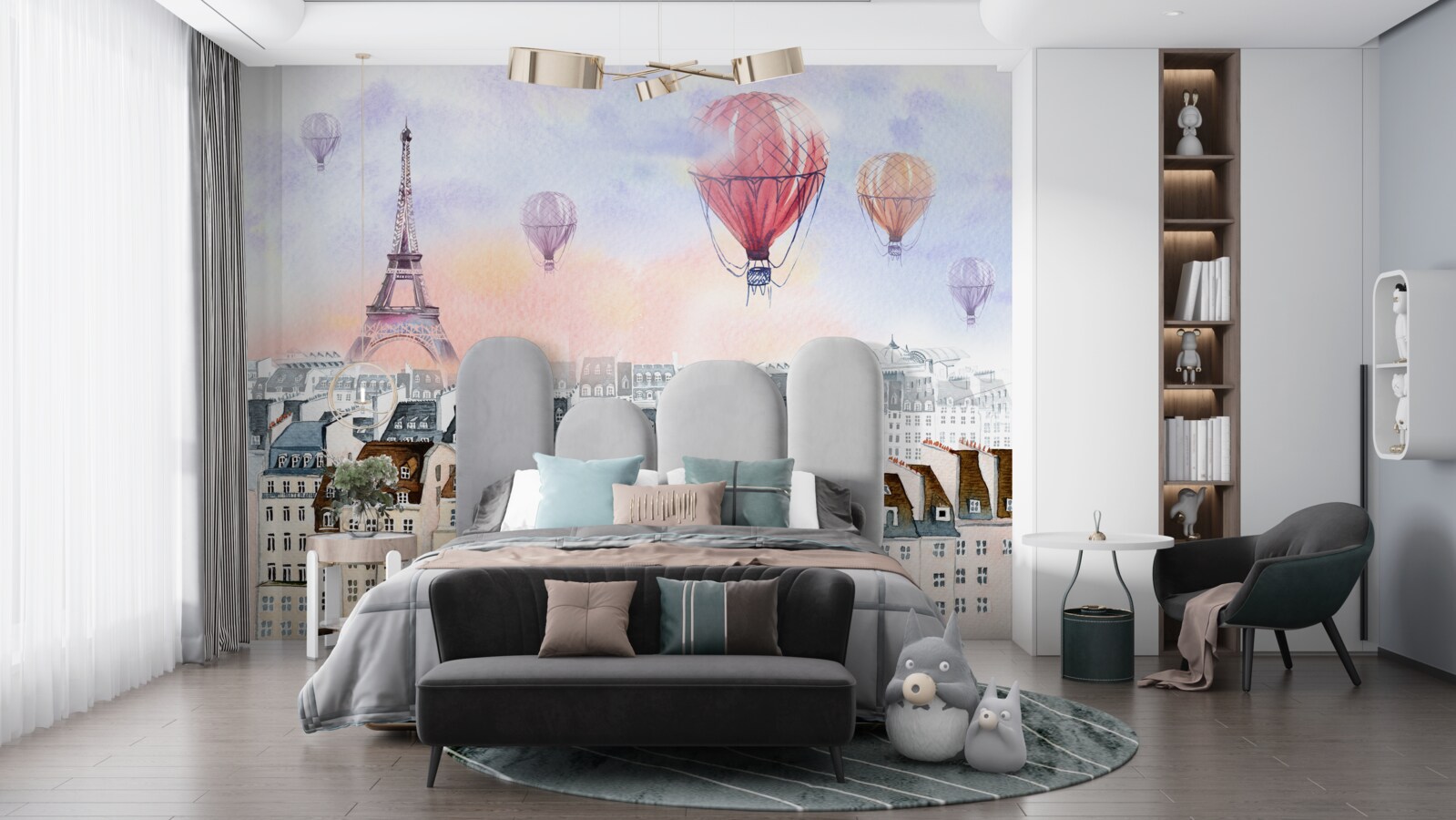 Fototapeta Eiffelova veža a parížske budovy