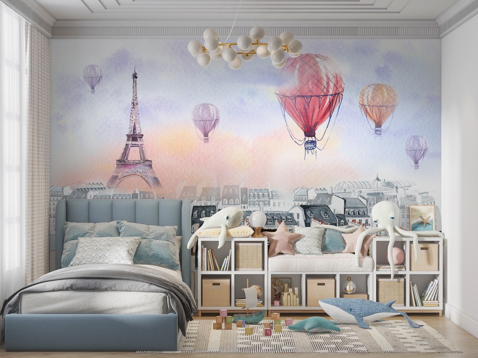 Fototapeta Eiffelova veža a parížske budovy