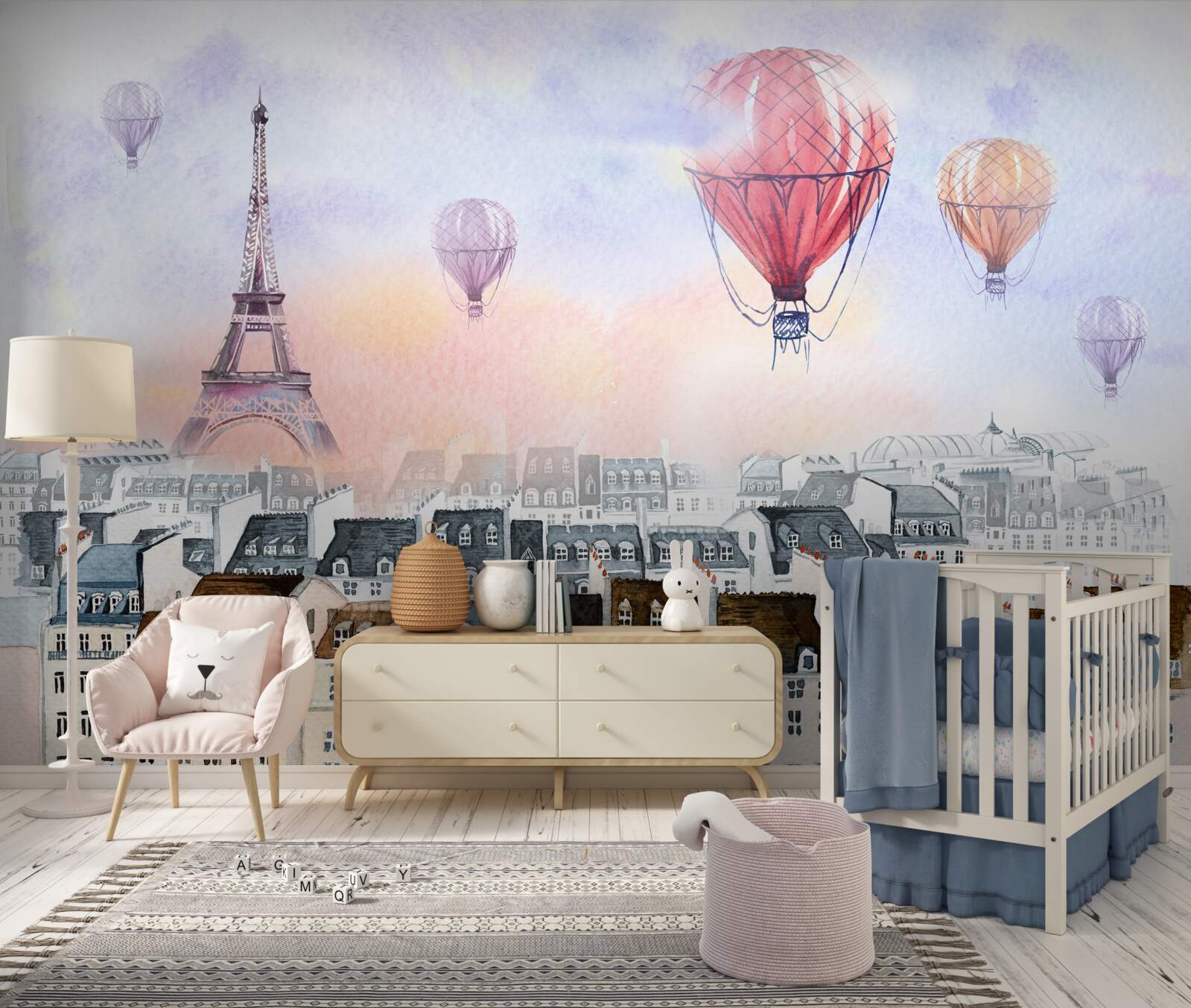 Fototapeta Eiffelova veža a parížske budovy