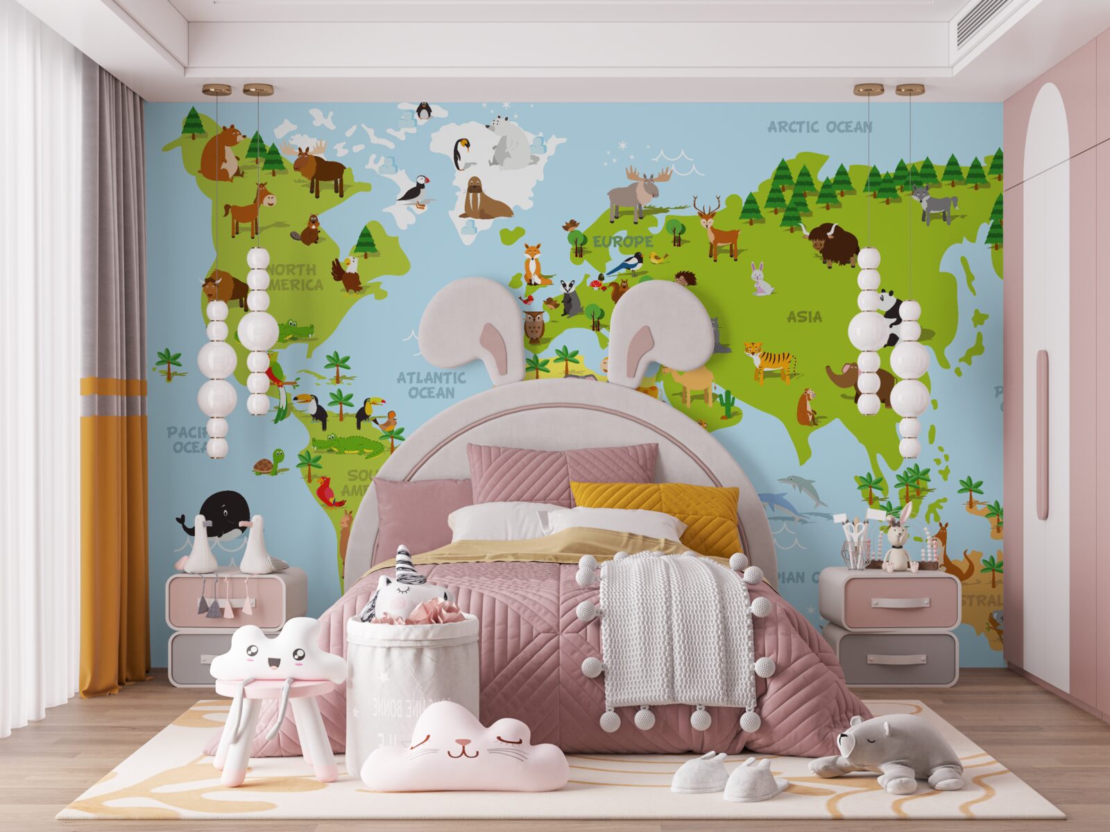 Fototapeta kontinentov a ich kľúčových obyvateľov