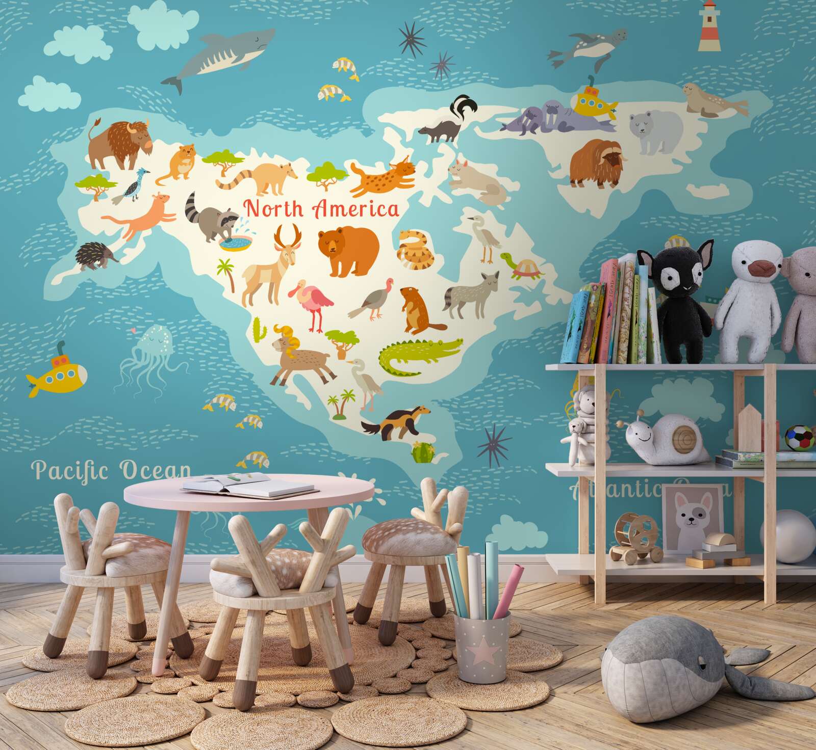 Fototapeta mapa ľudí v Severnej Amerike