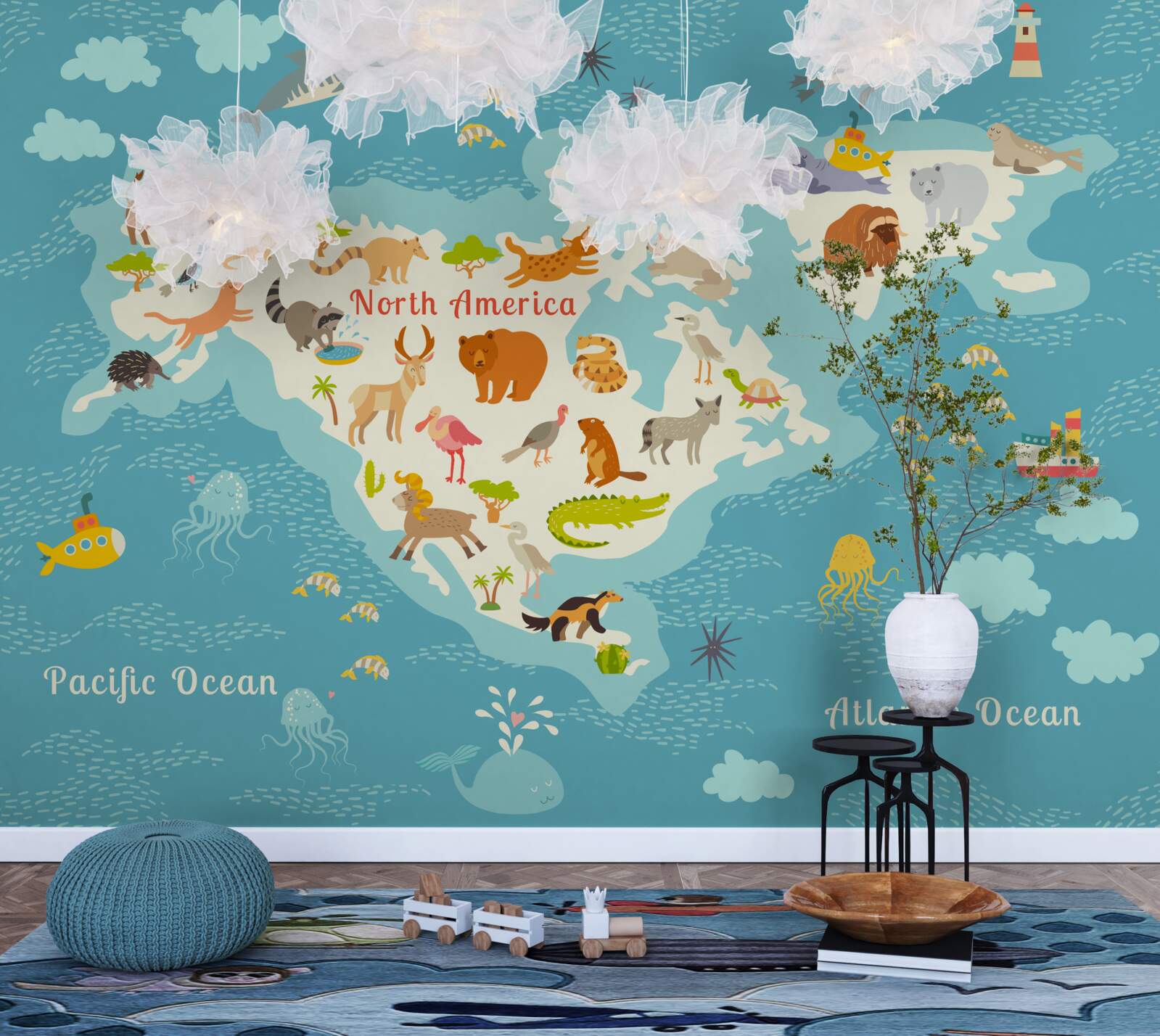 Fototapeta mapa ľudí v Severnej Amerike