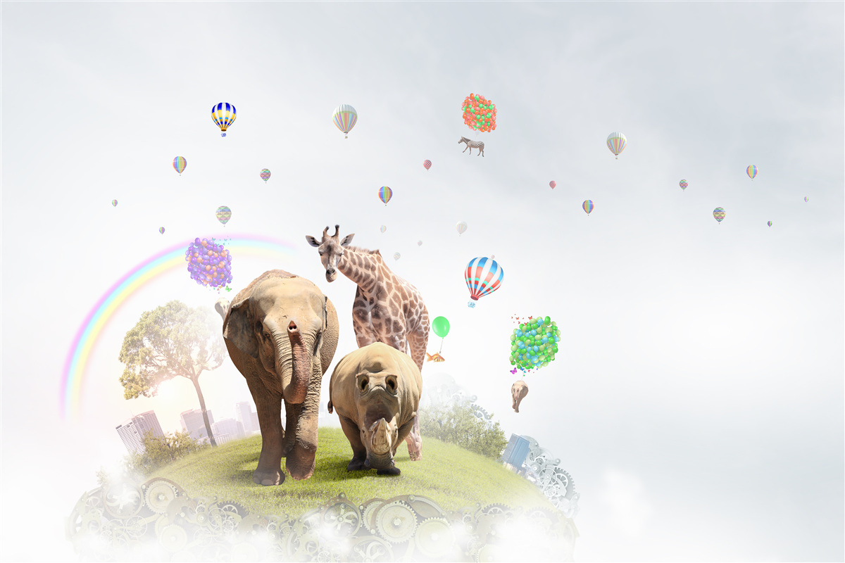 Fototapeta dúha a ľudia z Afriky