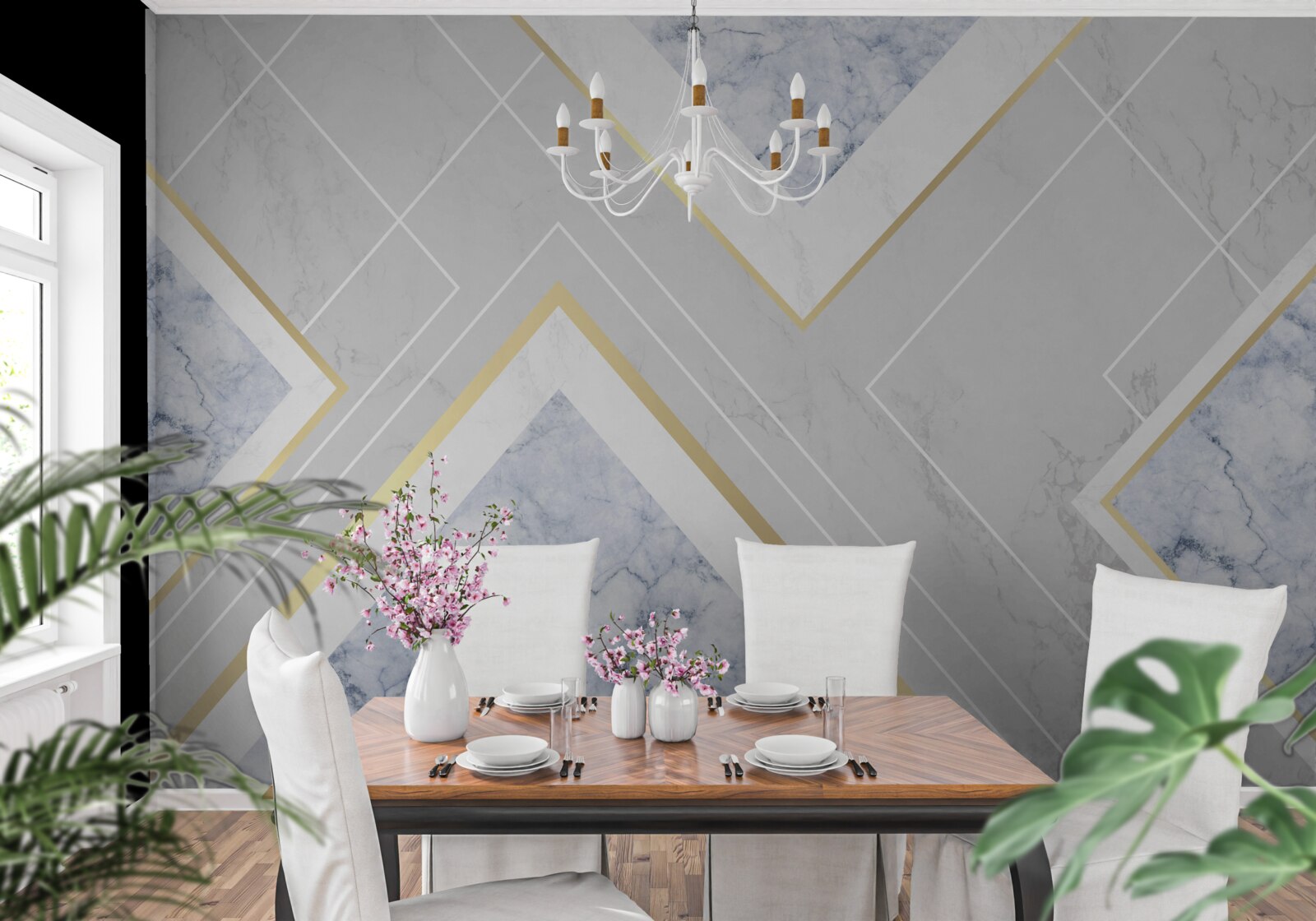 Fototapeta geometricky správne vzory na mramorovom povrchu