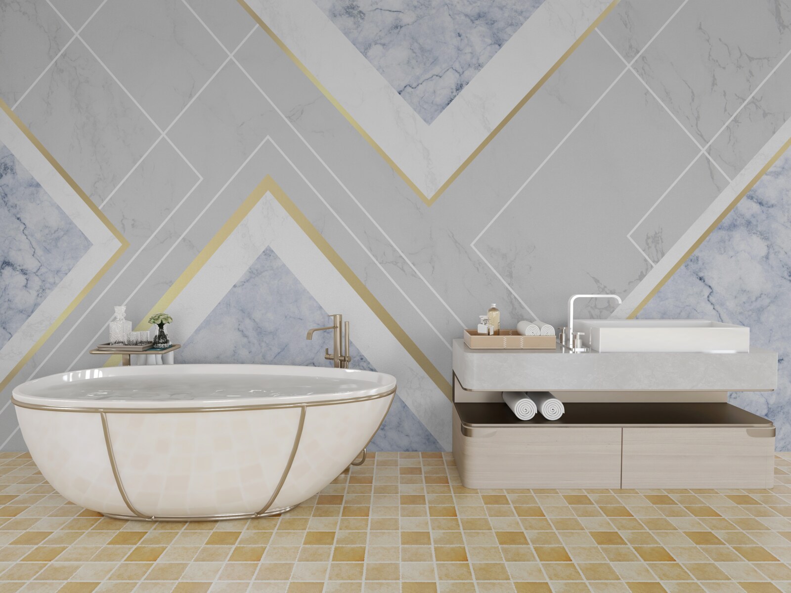 Fototapeta geometricky správne vzory na mramorovom povrchu