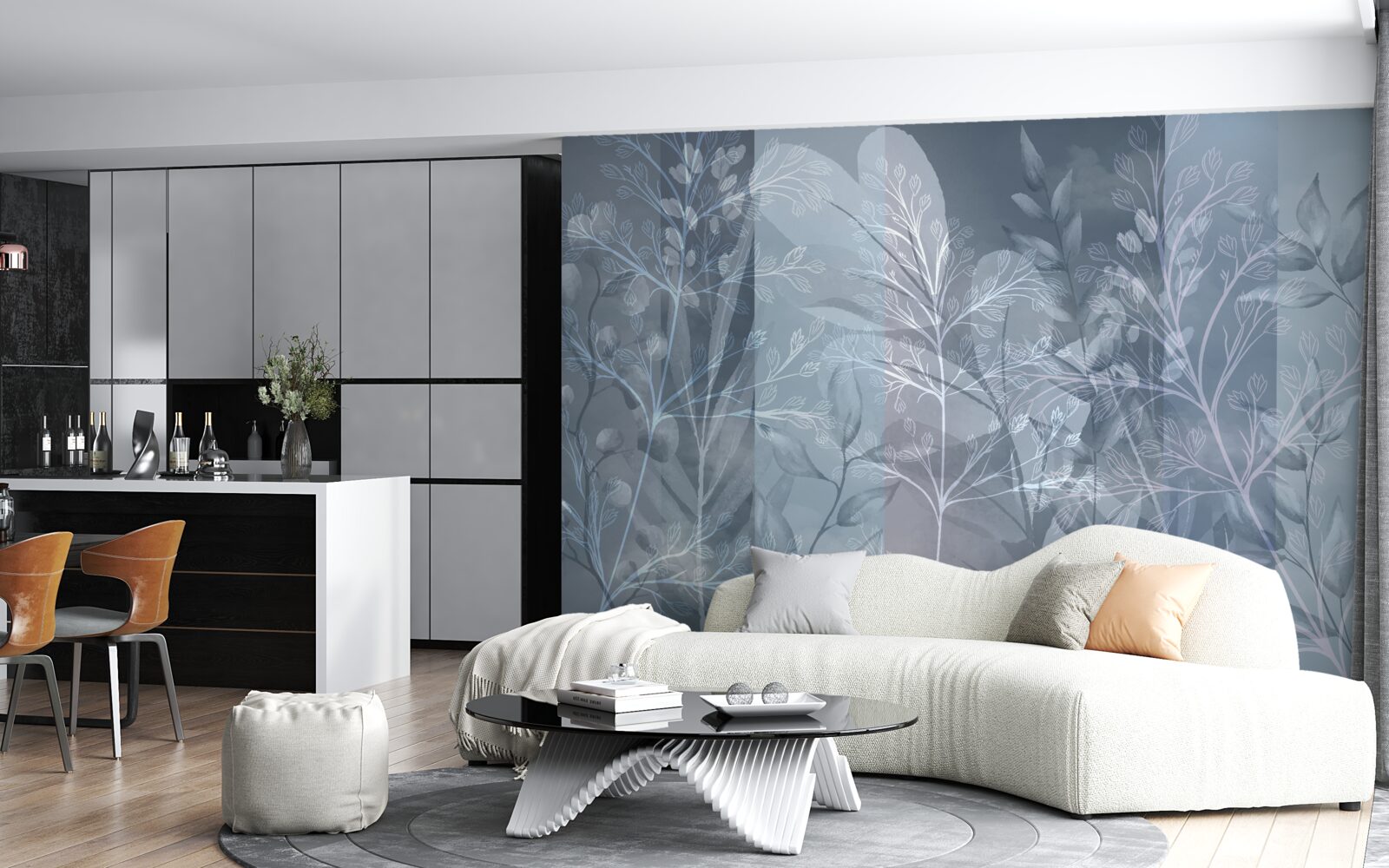 Fototapeta kríky zahalené v hmle v lese