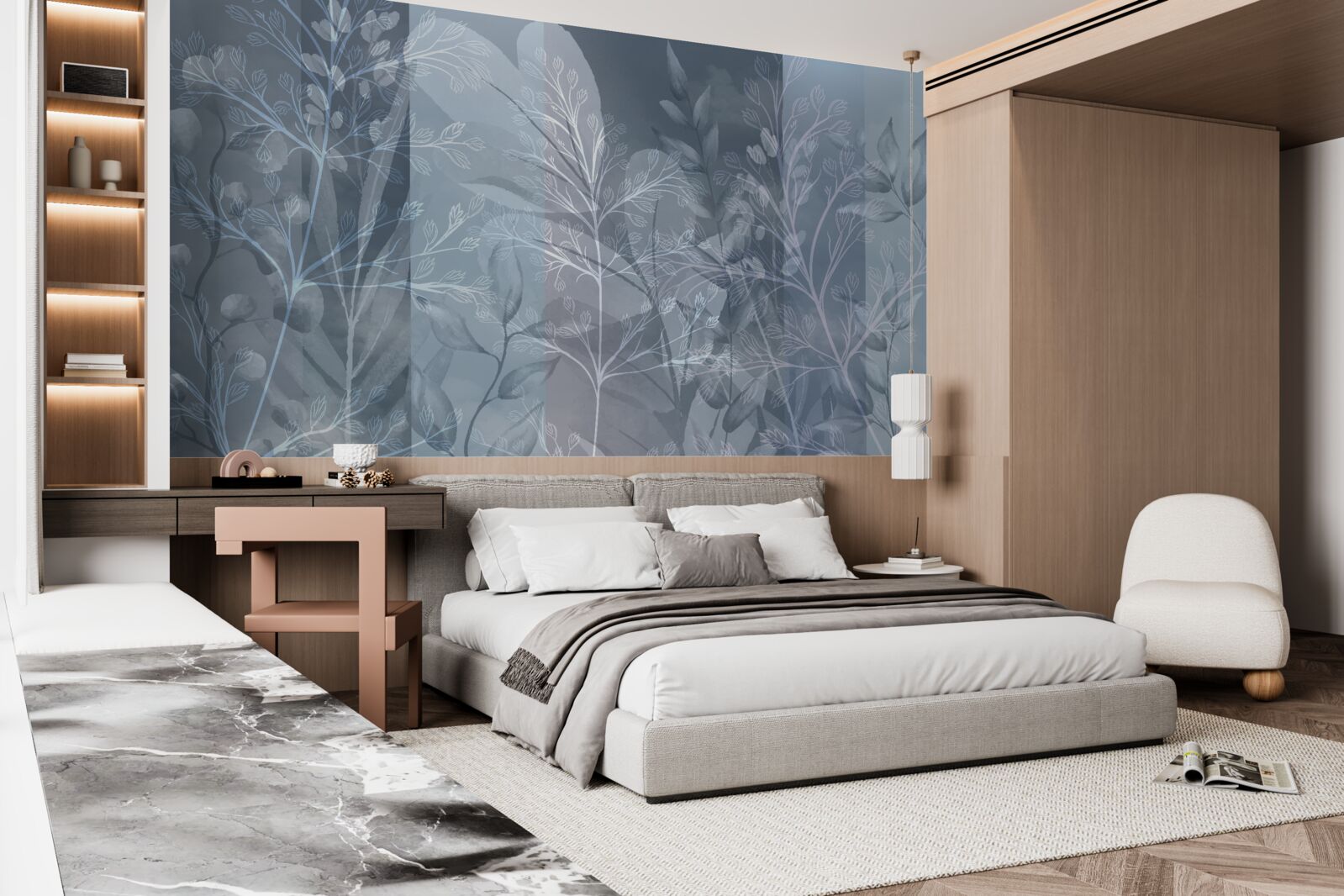 Fototapeta kríky zahalené v hmle v lese