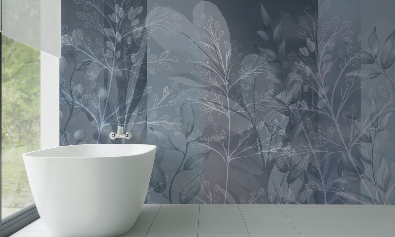 Fototapeta kríky zahalené v hmle v lese