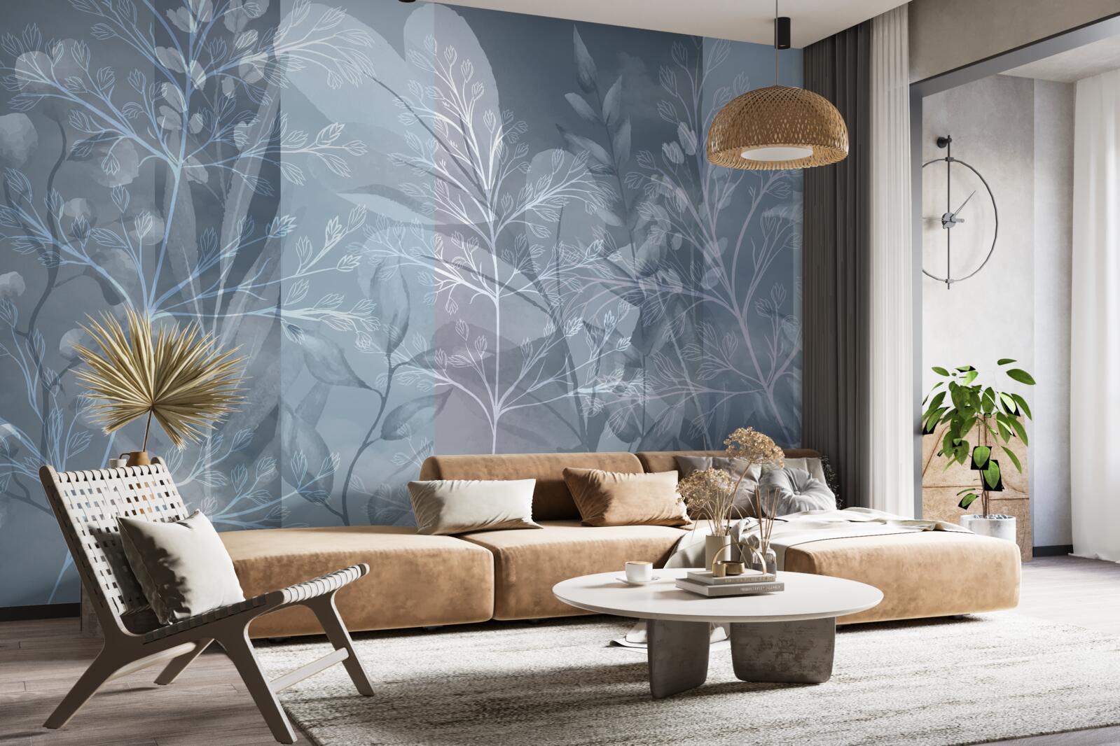 Fototapeta kríky zahalené v hmle v lese