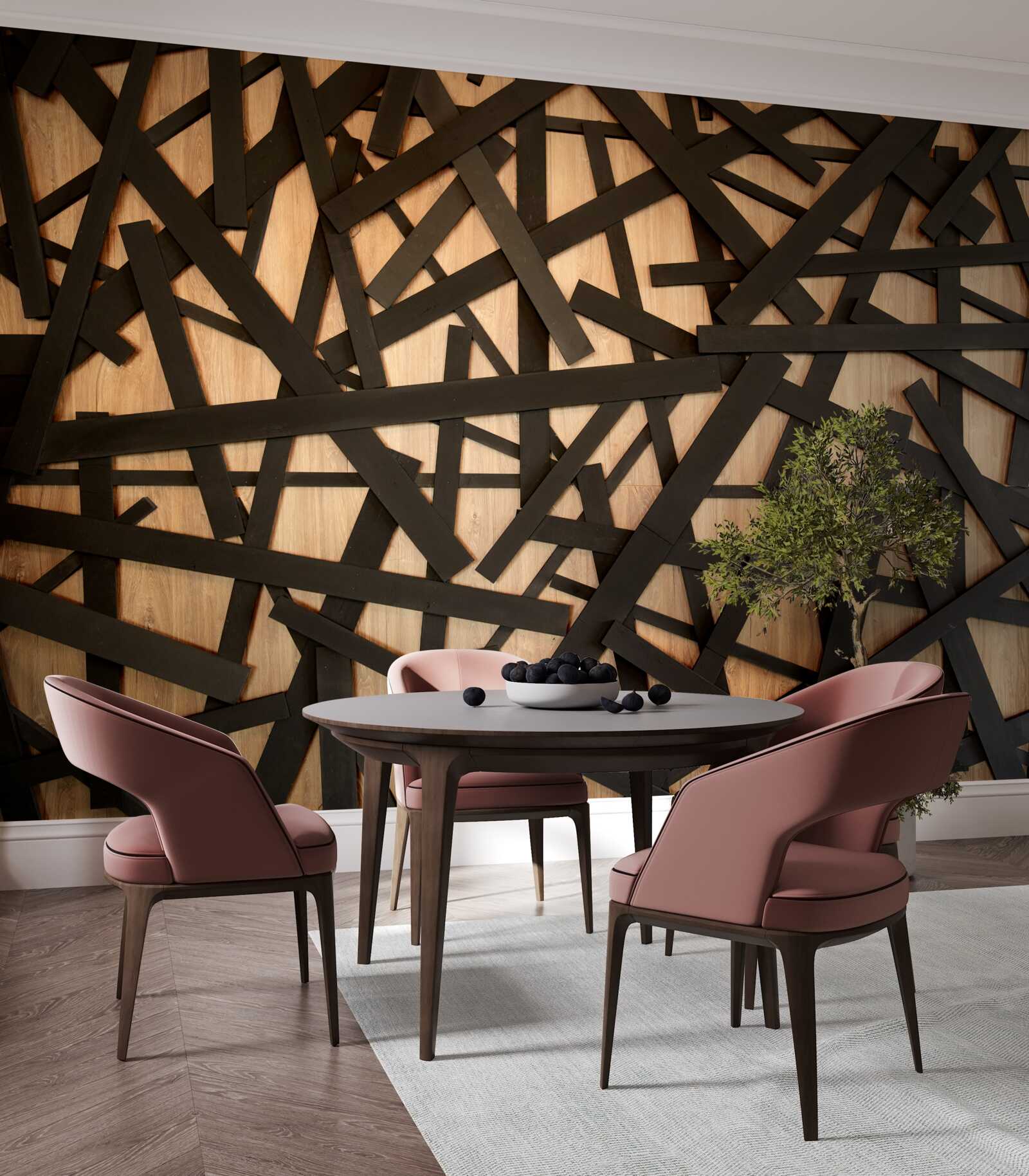 Fototapeta rovné konáre na kmeni