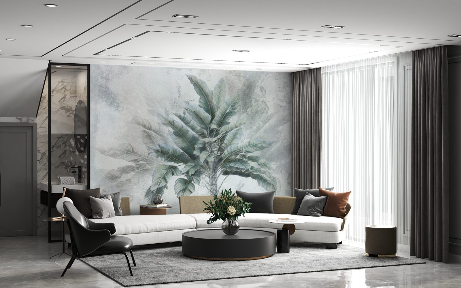 Fototapeta v hmle je ukrytá obrovská palma