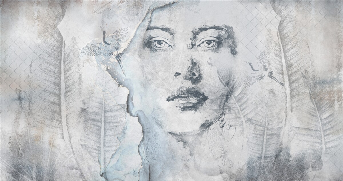 Fototapeta obraz pekného dievčaťa je abstraktný